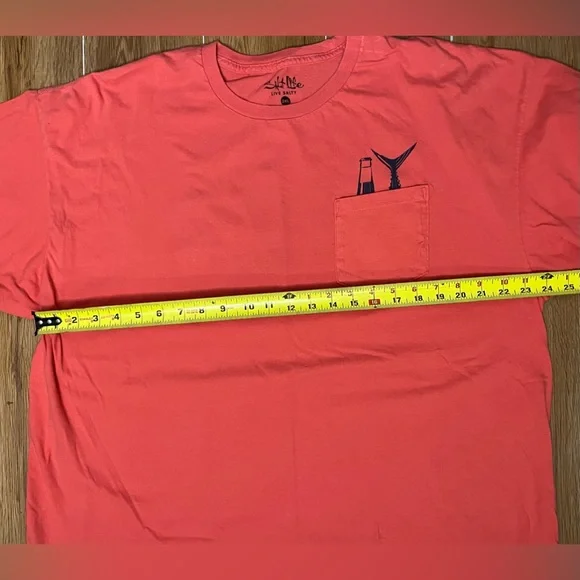 Salt Life NWOT 2XL Mens Shirt Pink Salmon Blue - Picture 2 of 6